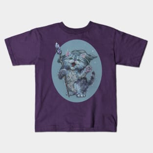 Wizard Kitty (probably casting catnip spells) Kids T-Shirt